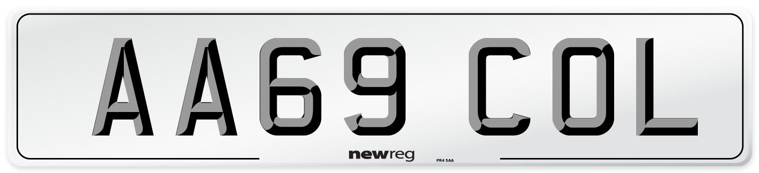 AA69 COL Number Plate from New Reg